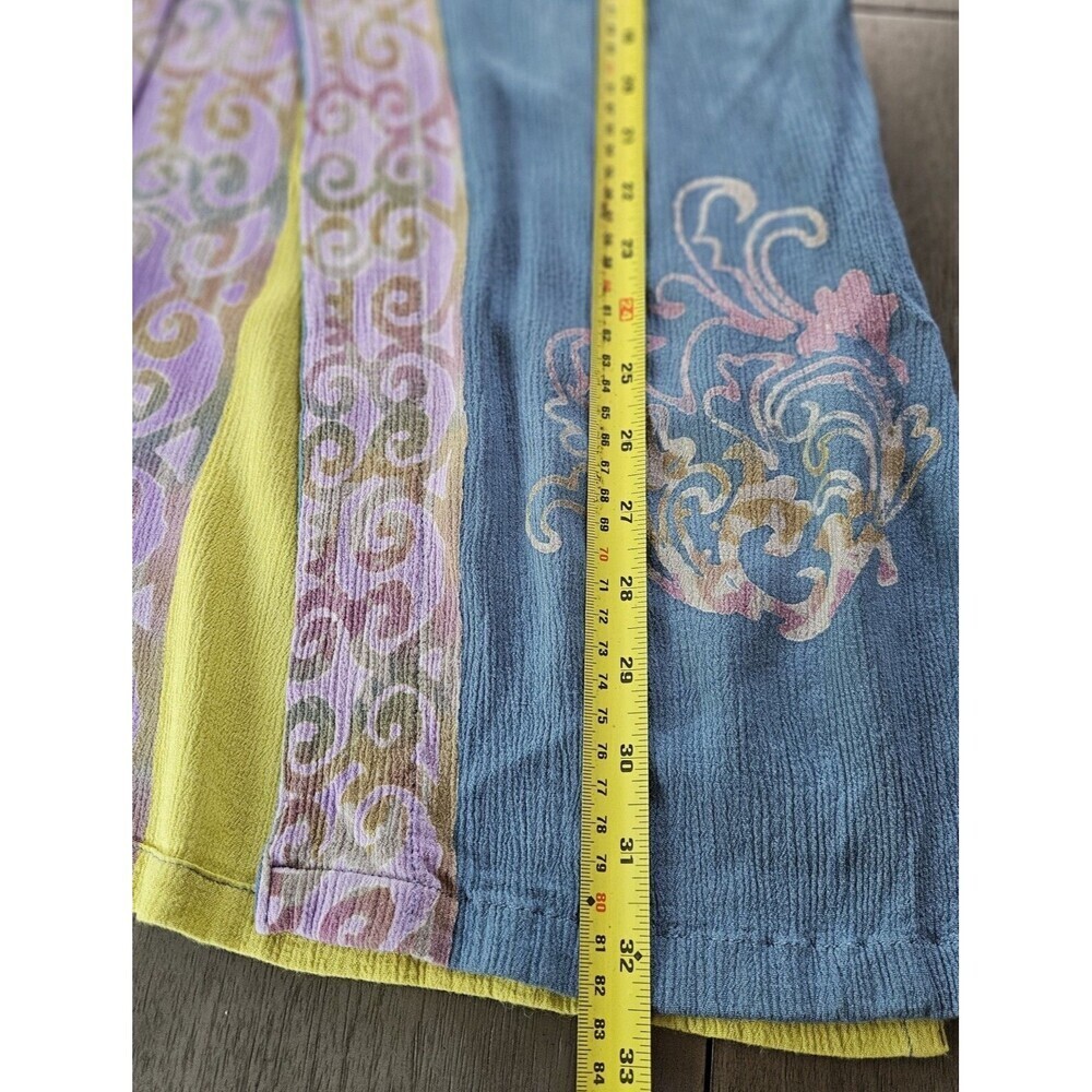Soft Surroundings Patchwork Gauze Button Up Shirt Blouse Tunic 3/4 Sleeve L - Picture 10 of 11